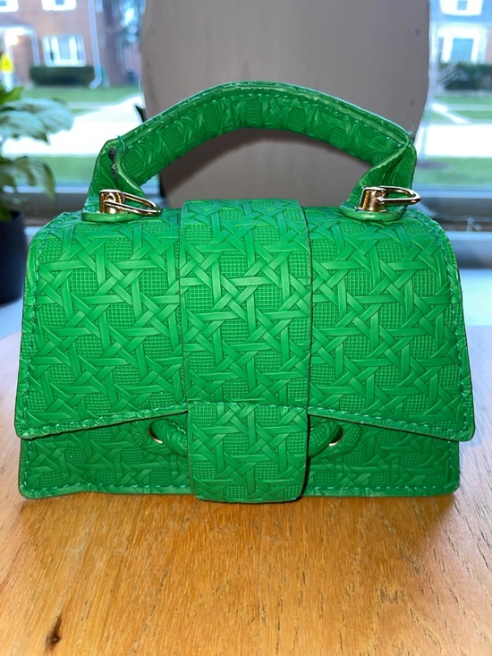 Source Unknown Handbags - Green Woven-Texture Top Handle Mini Bag or Crossbody